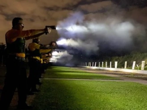Recruits completing night fire during the 16-week Basic Academy. 